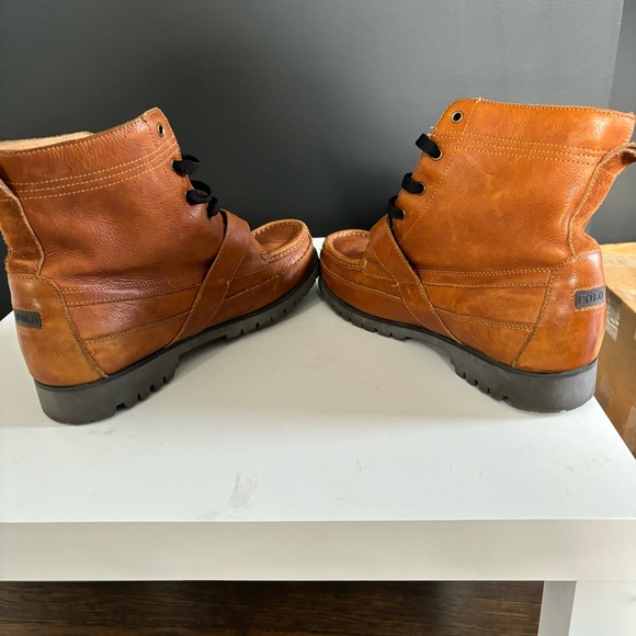 Polo Ralph Lauren Ranger Boots Tumbled Brown Leather Mens Size 11 - Picture 5 of 12